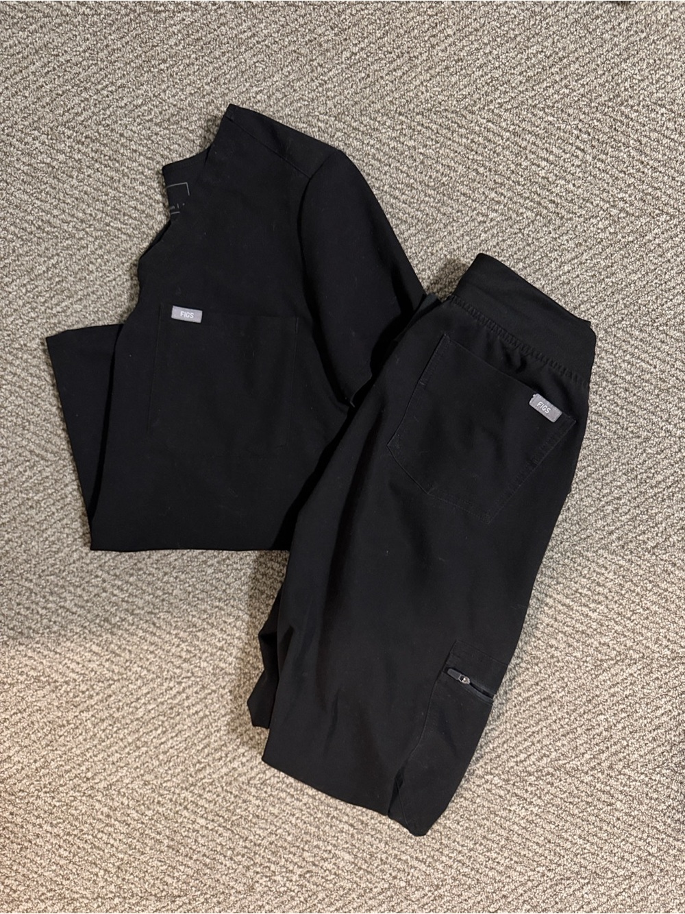 Figs Black Catarina top and Zamora joggers